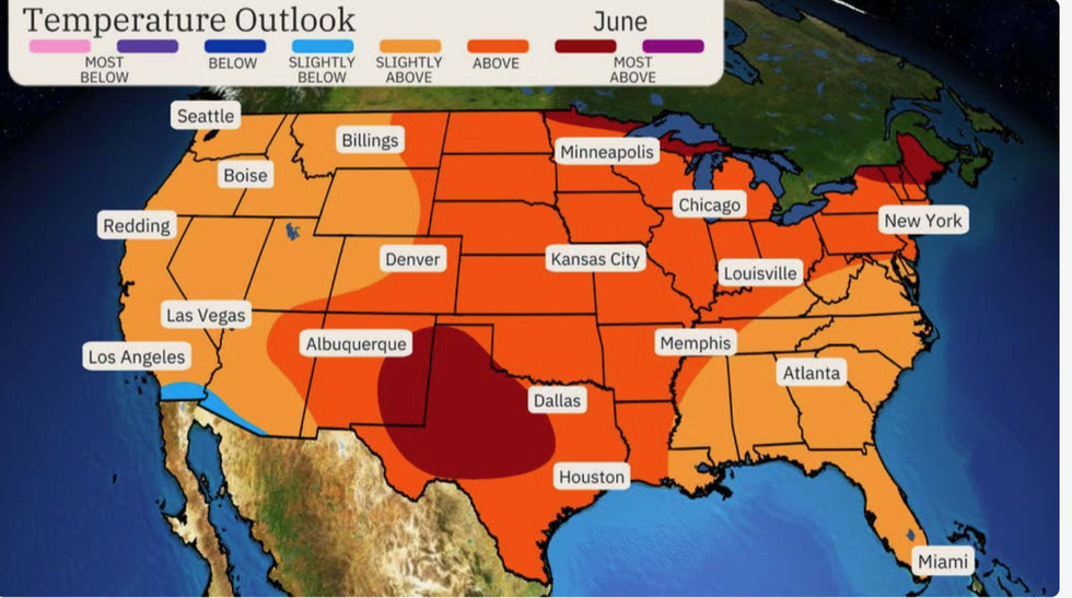 Temperature outlook for June