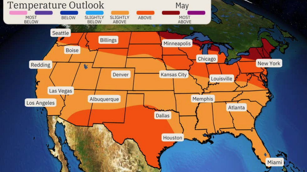 Temperature outlook for May