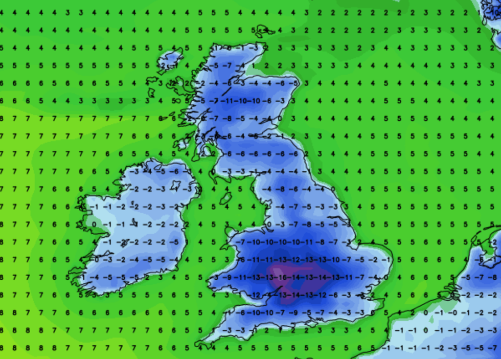 Temperature weather map