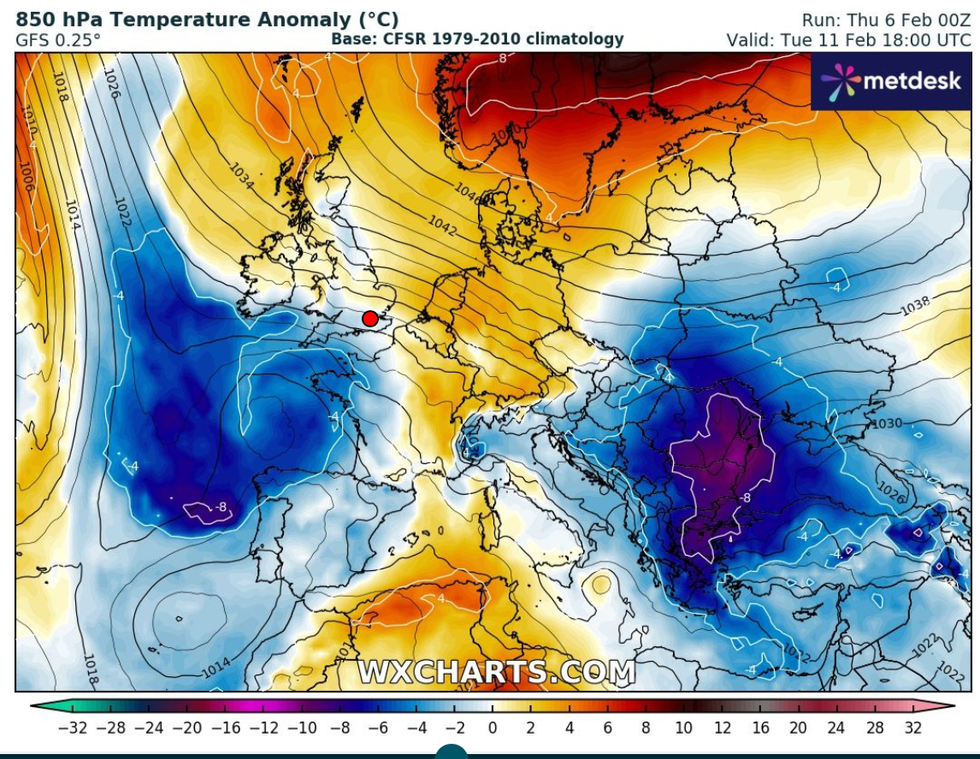 Temperature weather map