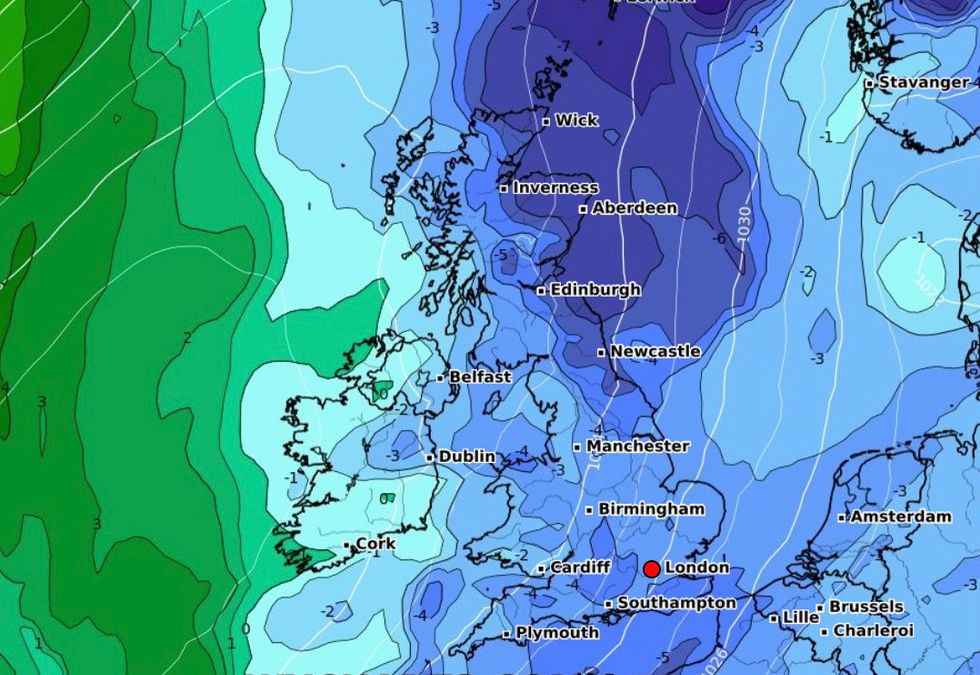 Temperatures are set to drop as low as -9C
