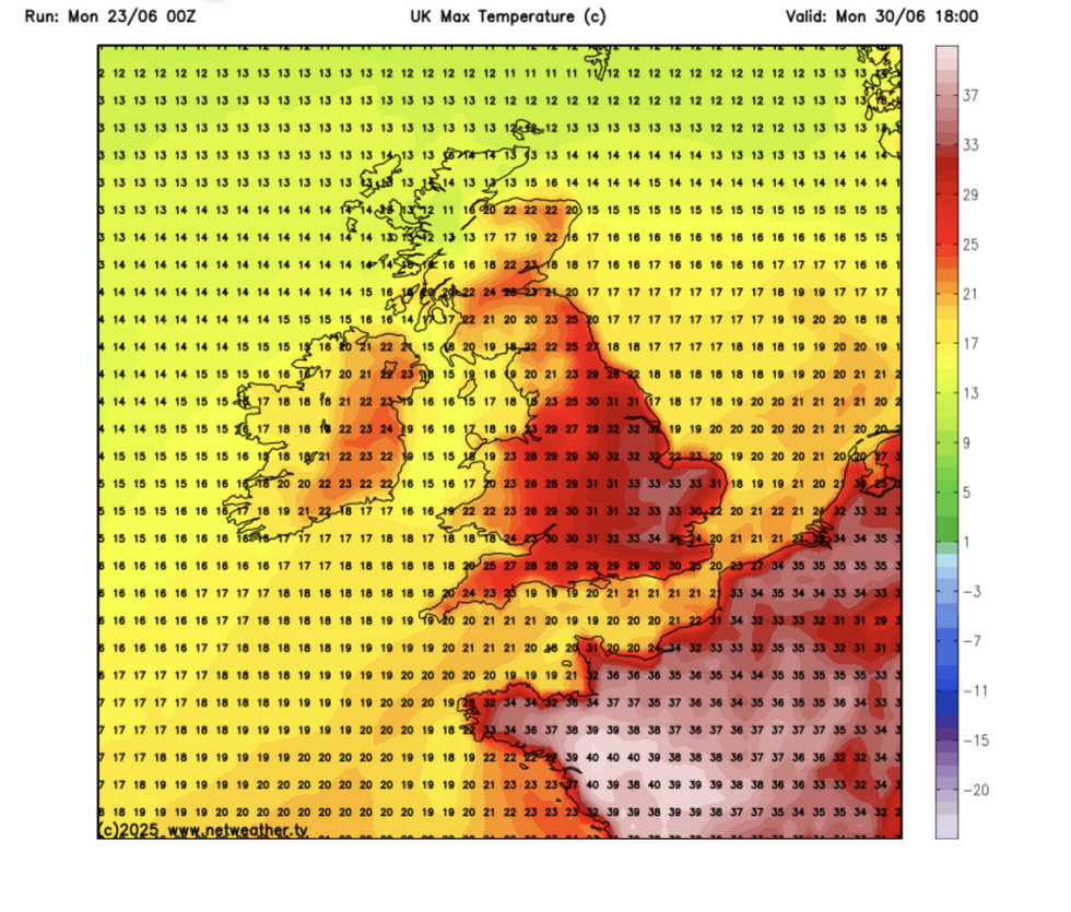 Temperatures back into the 30Cs