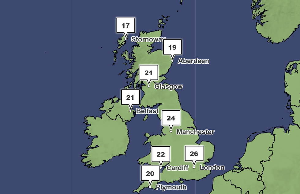 Temperatures could hit 26C by the end of this week, the Met Office has said