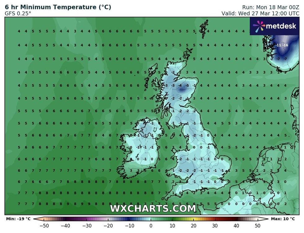 Temperatures could plummet by March 27