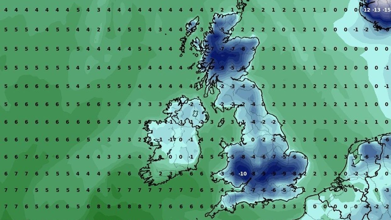 Temperatures could plummet to as low as -10C