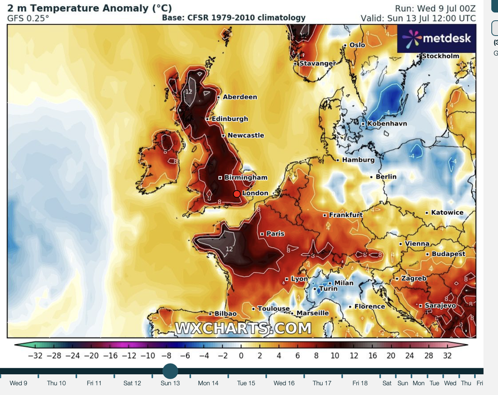 Temperatures could soar across Europe