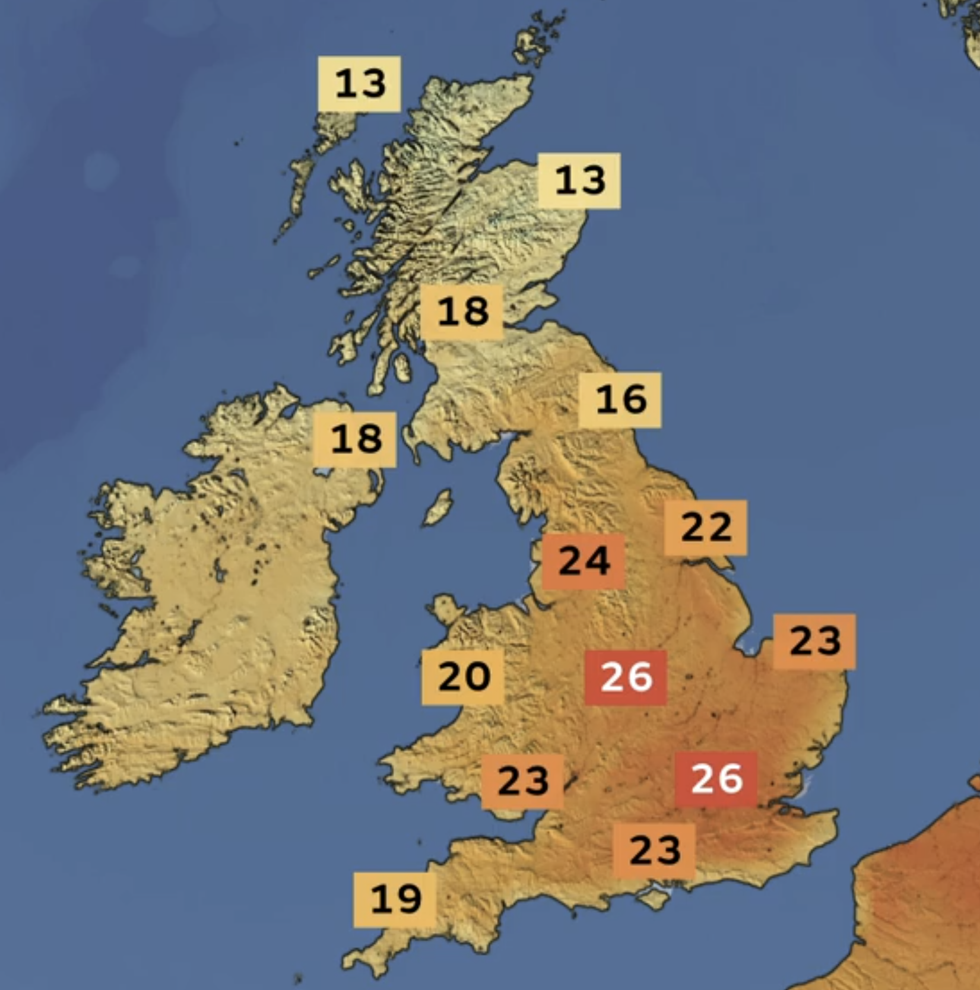 Temperatures could soon hit 26C