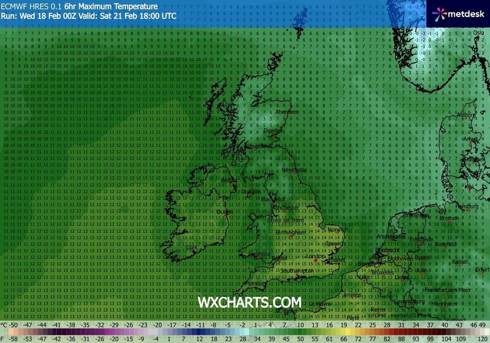 Temperatures could soon tick up above 14C