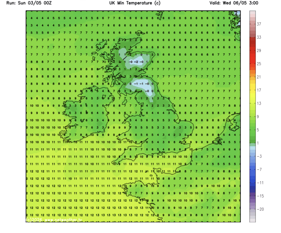 Temperatures dip below freezing