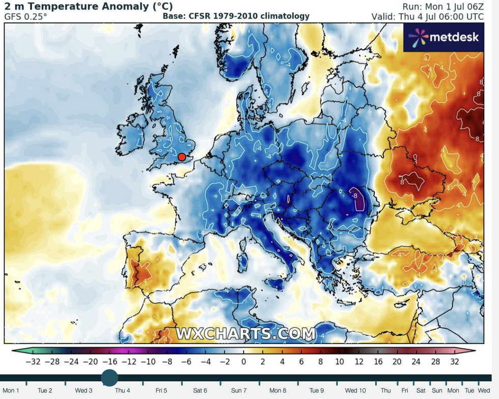 Temperatures drop July 4