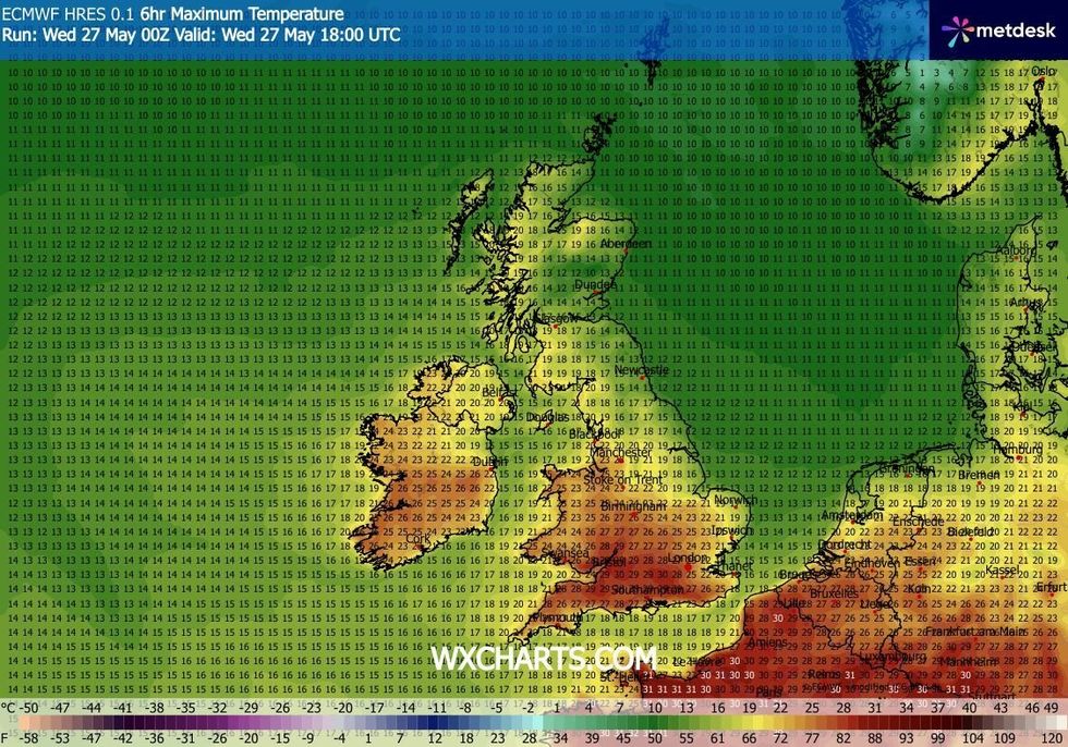 Temperatures had tipped above 30C this week