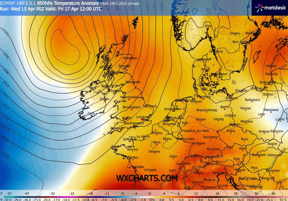 Temperatures over the coming days are forecast to climb as tropical winds sweep in from the south
