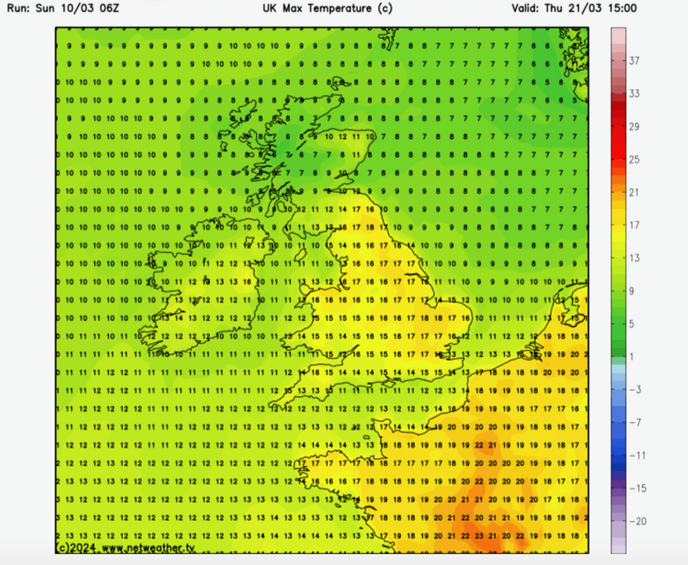 Temperatures to soar into the high teens