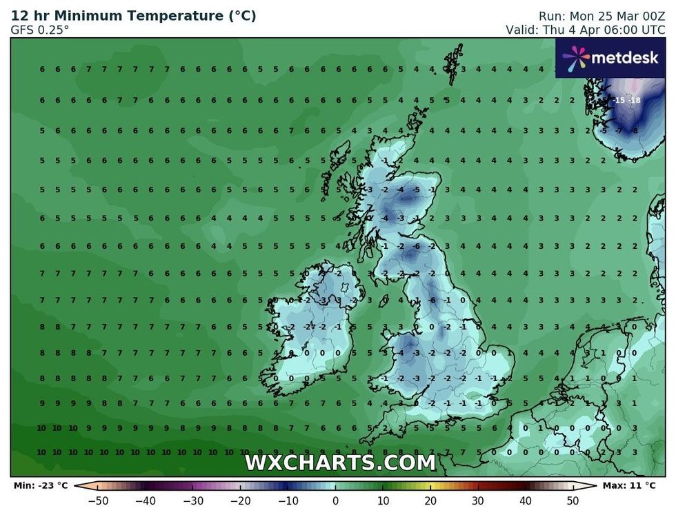 Temperatures will drop across the UK next week