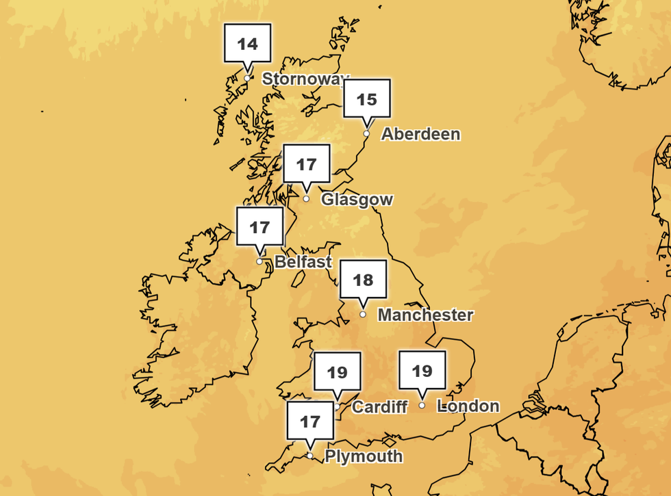 Temperatures will hover around the mid-to-high teens