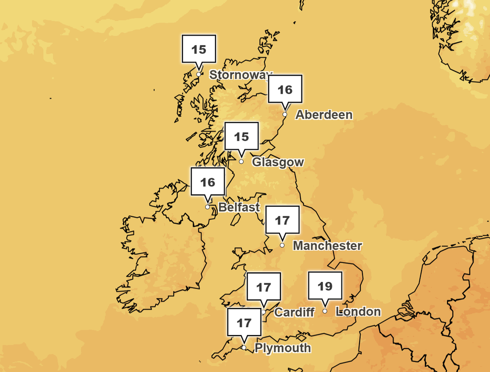 Temperatures will remain cool over the weekend, the Met Office has said