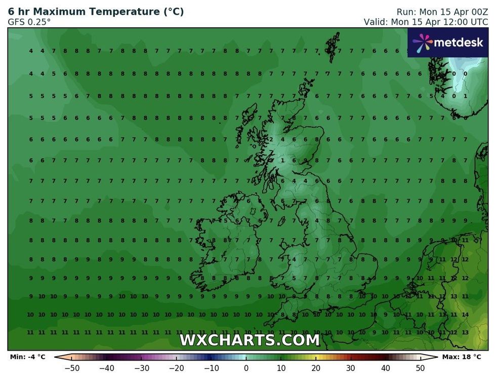 Temperatures will remain cool today