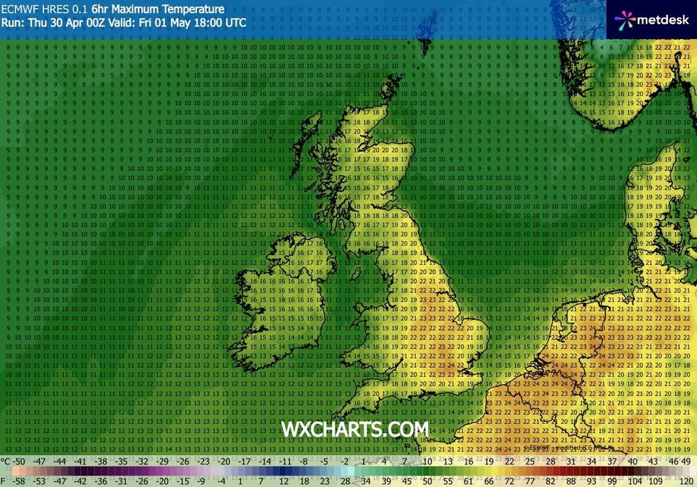 Amanhã a temperatura subirá para 24 graus