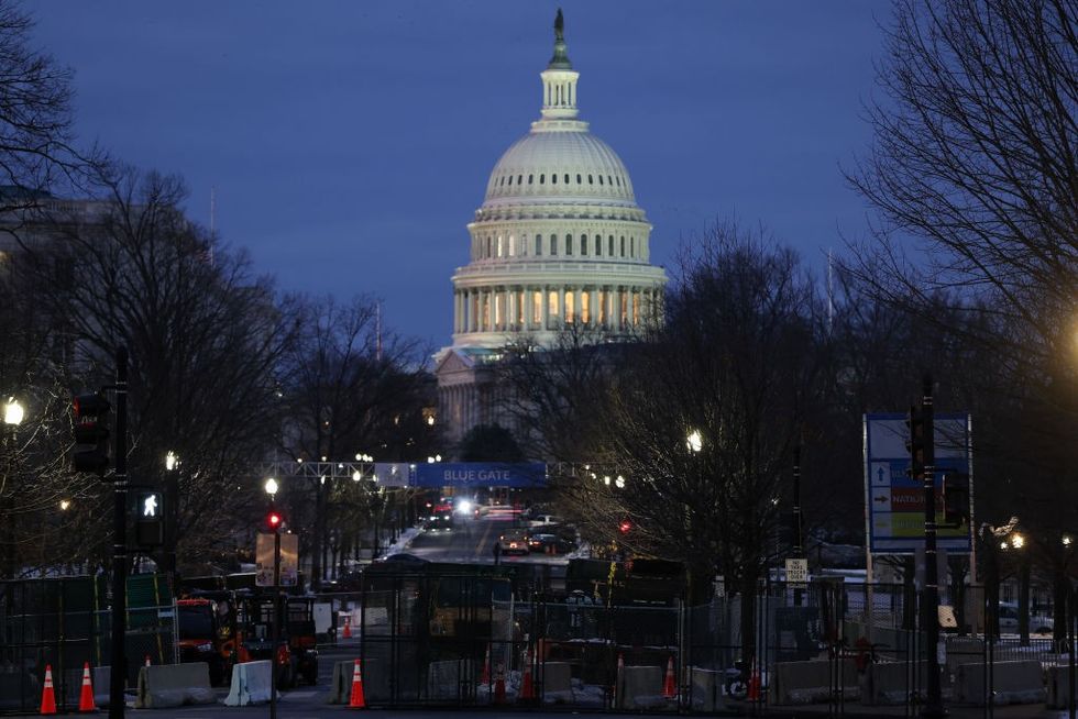 Temporary barricades are placed in front of the US Capitol ahead of Trump's second inauguration \u200b
