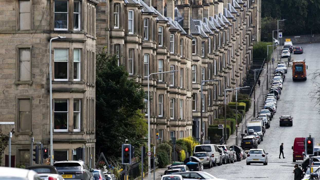 Tenement flats along Comely Bank in Edinburgh