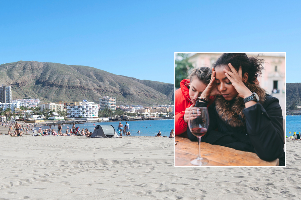 Tenerife beach / people stressed on holiday