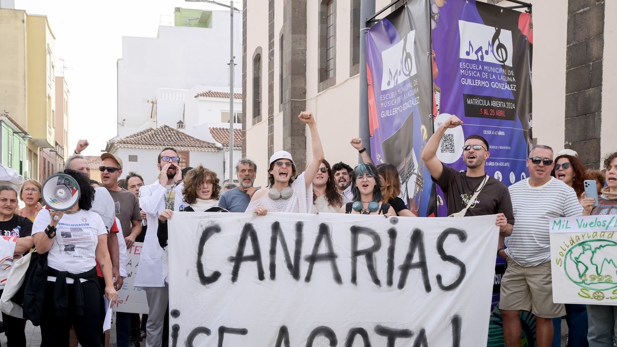 Tenerife locals protesting