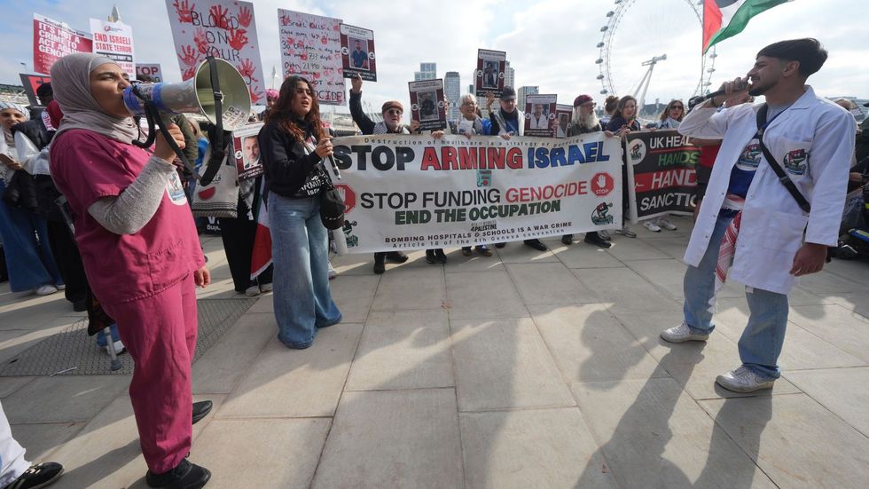 Tens of thousands of pro-Palestine protesters have taken to the streets of London