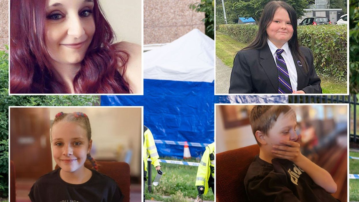 Terri Harris (top left) and her children John Bennett (bottom right) and Lacey Bennett (bottom left) were found dead along with Lacey's friend Connie Gent (top right)