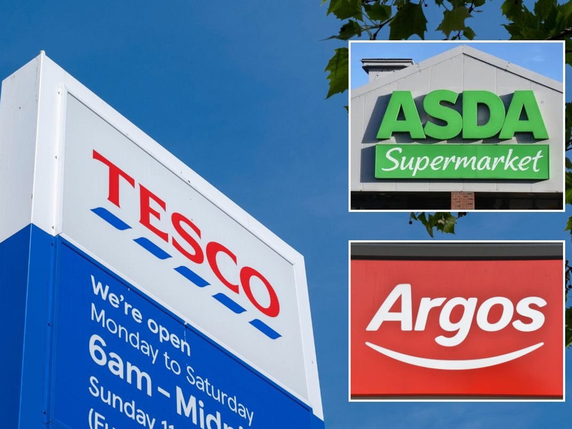 TESCO, ARGOS AND ASDA SHOP SIGNS