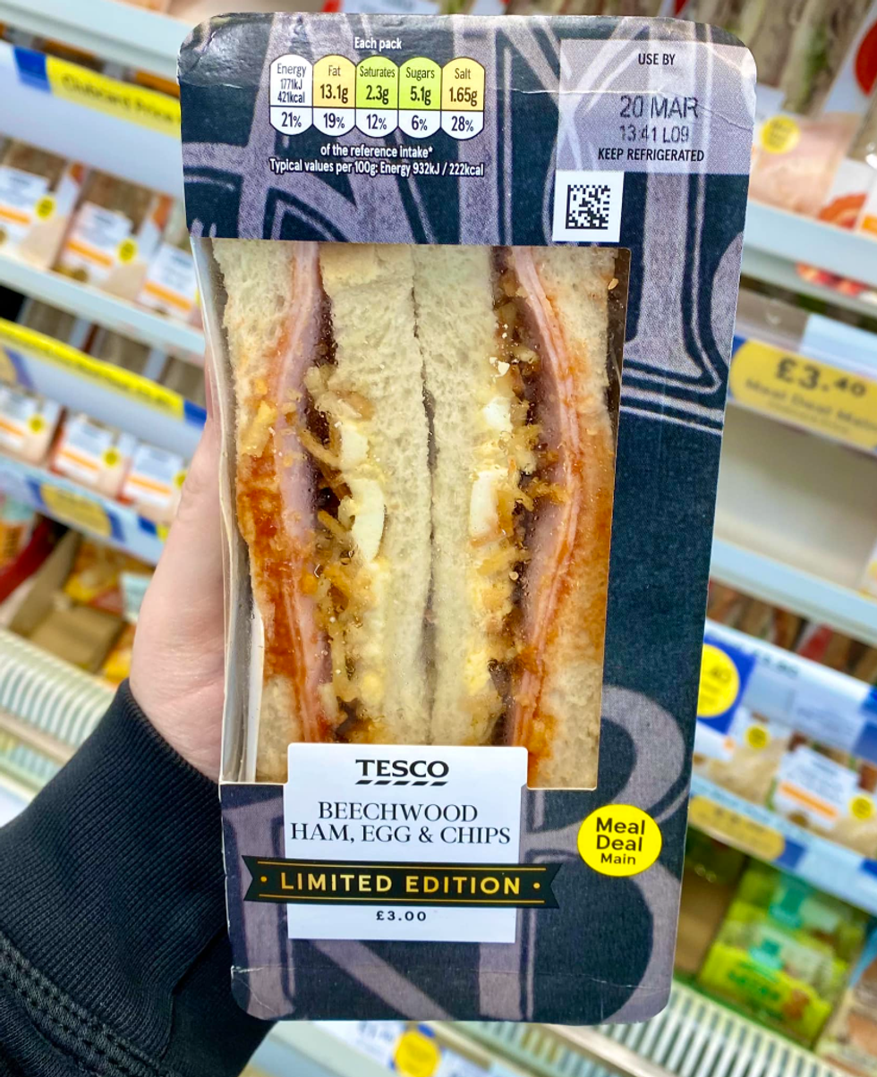 Tesco Beechwood Ham, Egg and Chips