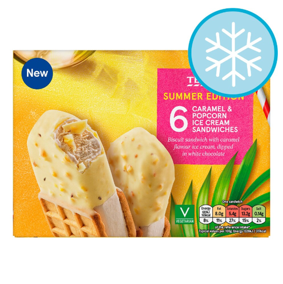 Tesco Caramel & Popcorn Ice Cream Sandwiches
