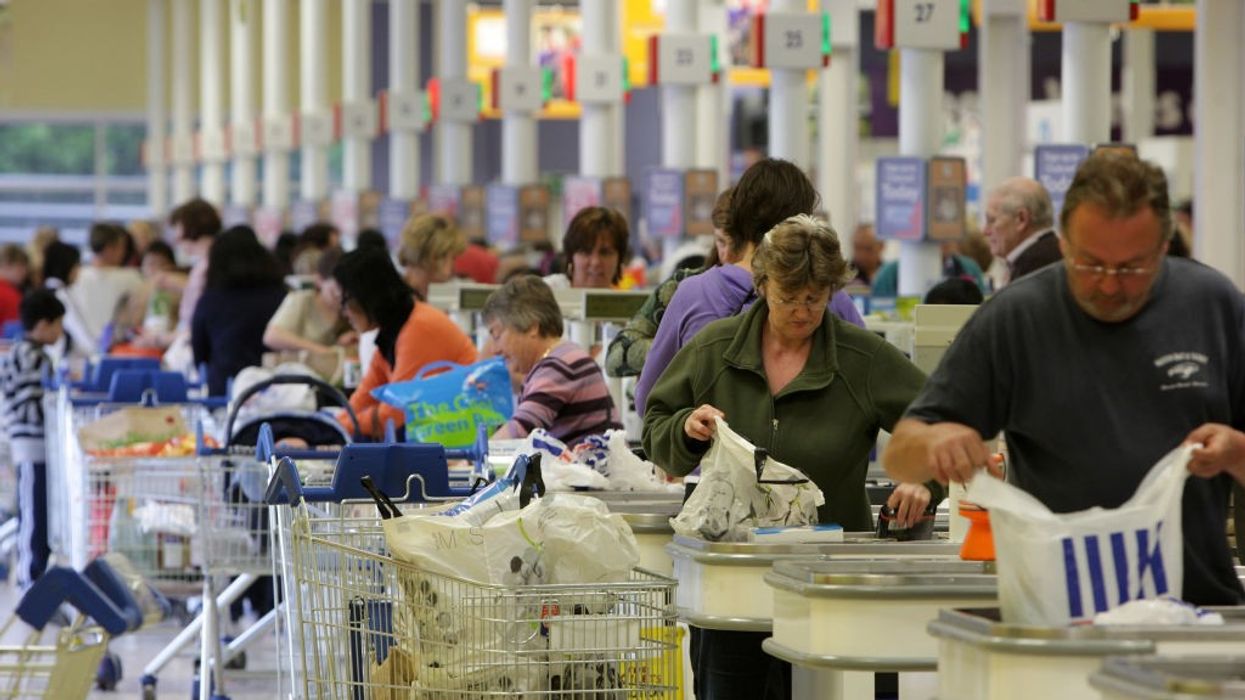 Tesco customers paying