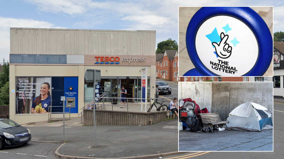 Tesco Express/National Lottery Sign/Tent
