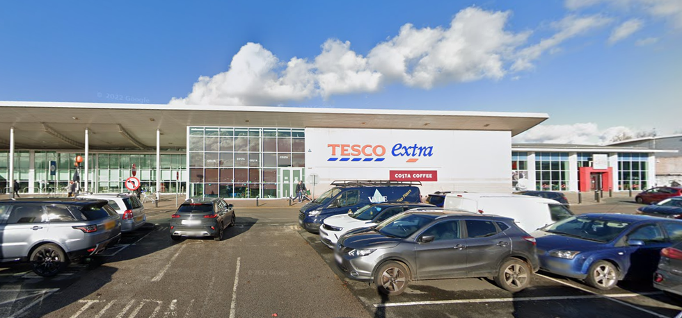 Tesco Extra in Cables Retail Park in Prescot, Merseyside