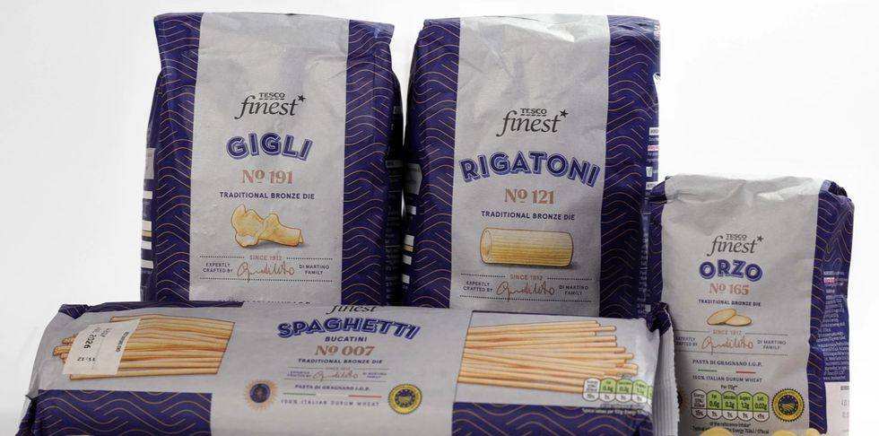Tesco Finest pasta in new packaging