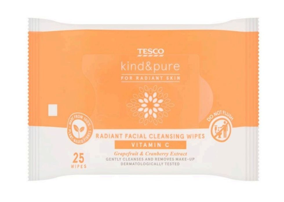 Tesco Kind & Pure Radiant Facial Cleansing Wipes Vitamin C 25 Pack
