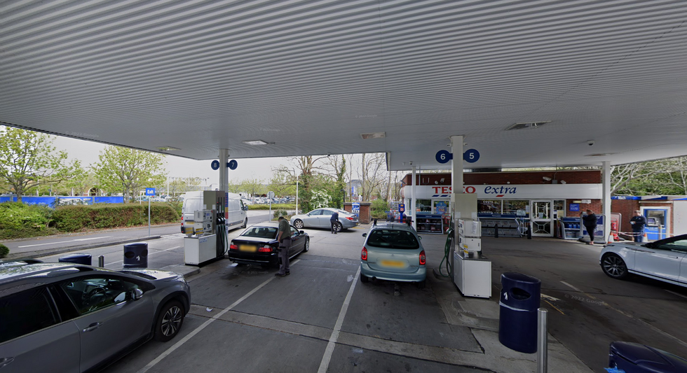 Tesco petrol station in Dorset
