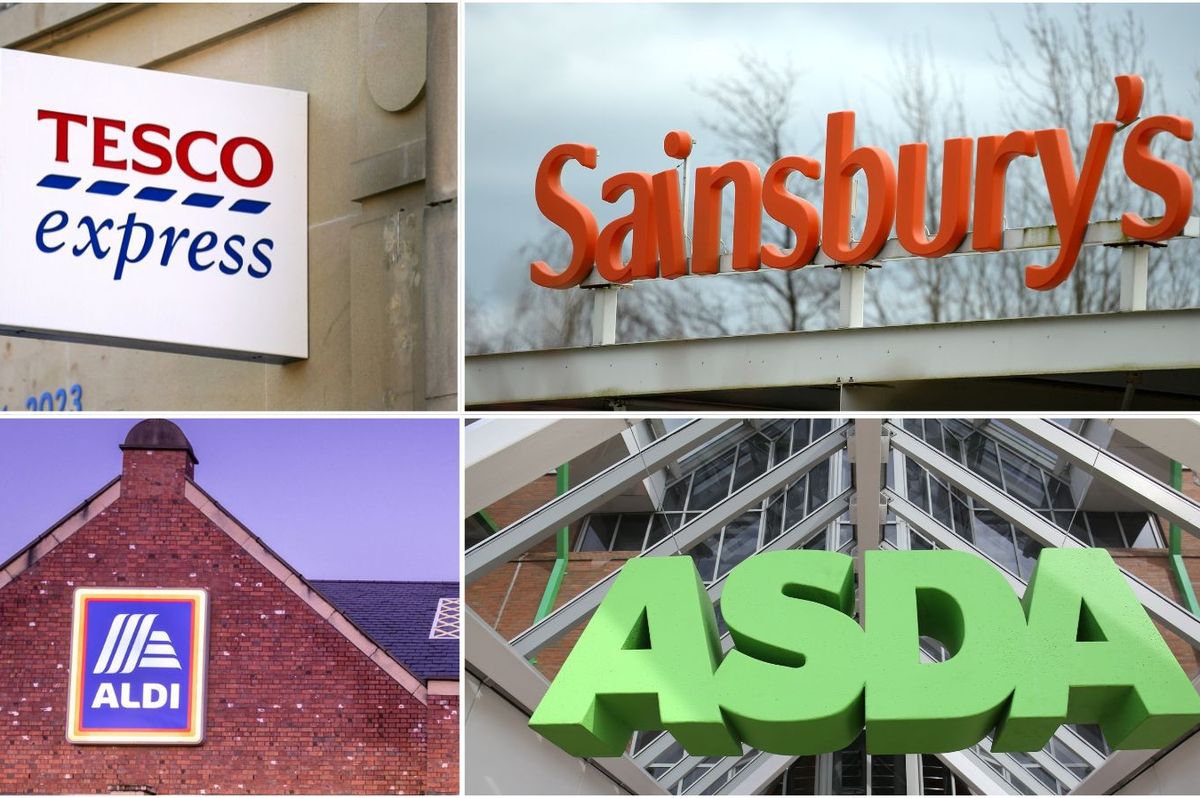 Tesco, Sainsbury's, Aldi and Asda store logo's