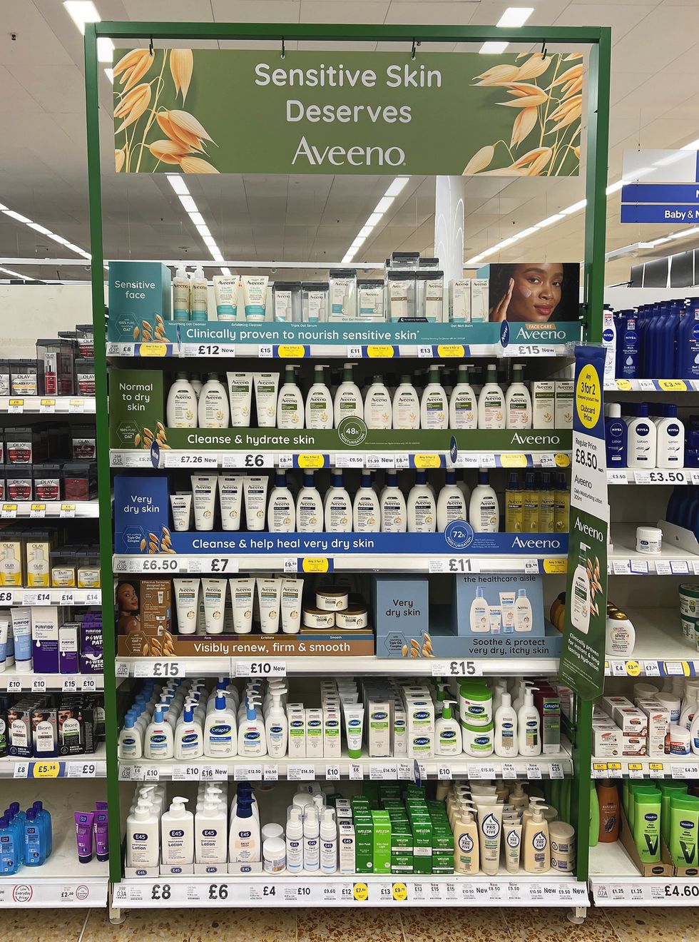 Tesco skin care section