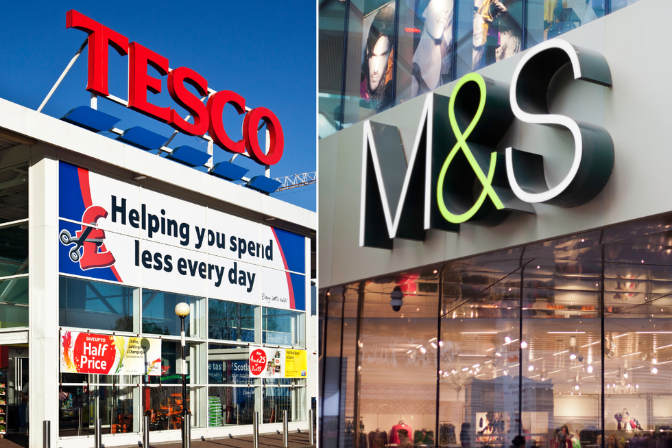 Tesco store; Marks & Spencer