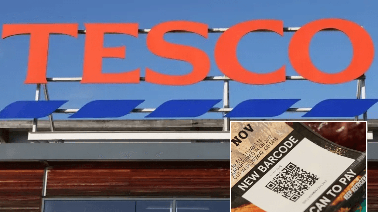 Tesco store sign / Tesco sausage barcode