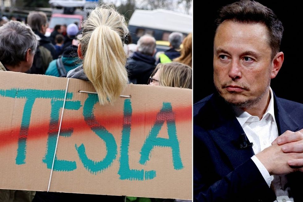 Tesla protest and Elon Musk