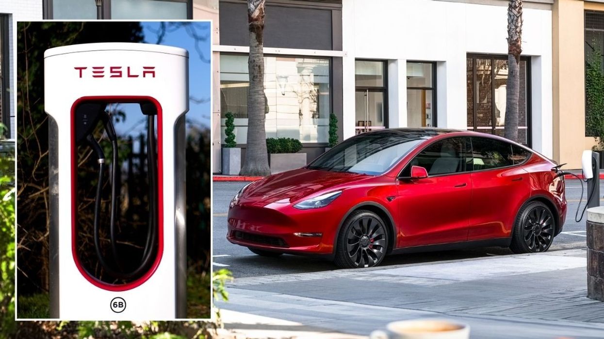 Tesla Supercharger and a new Tesla Model Y