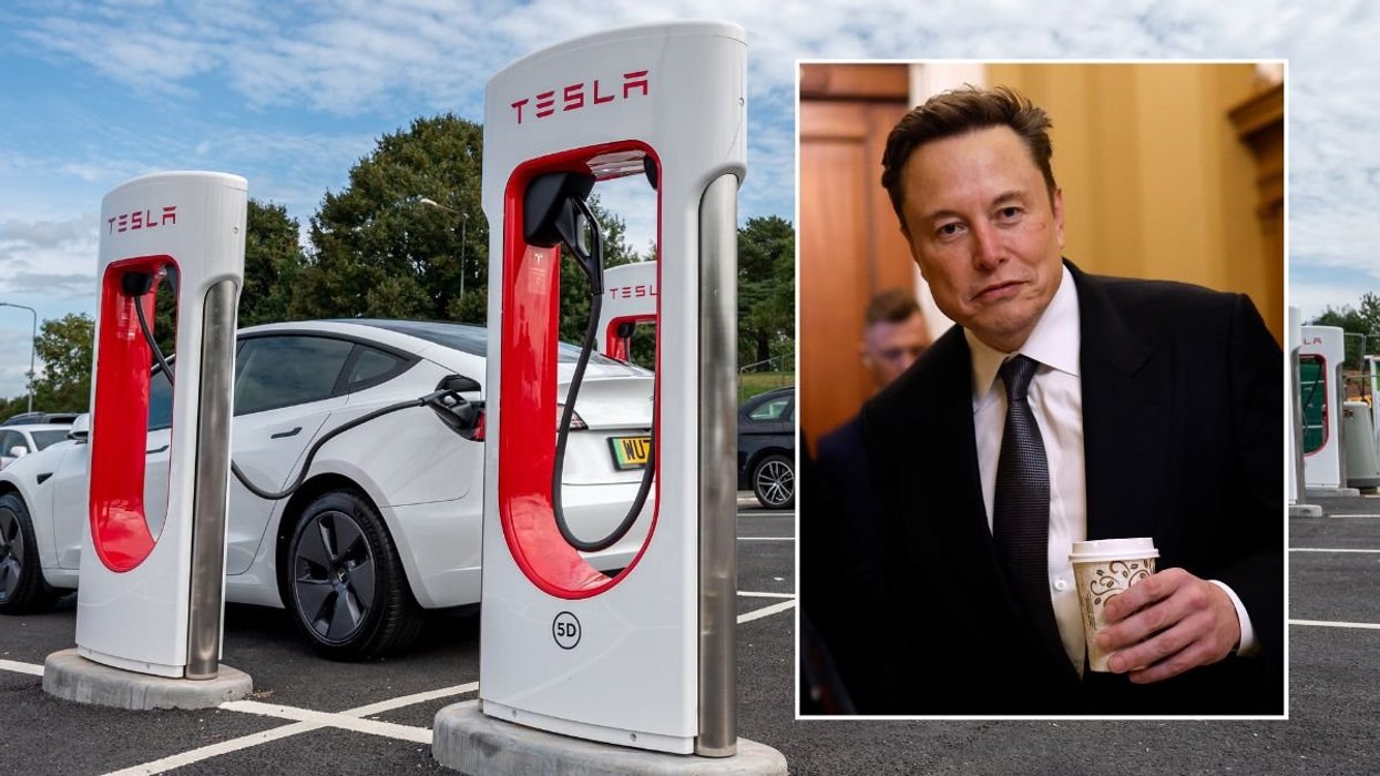 Tesla Supercharger and CEO Elon Musk