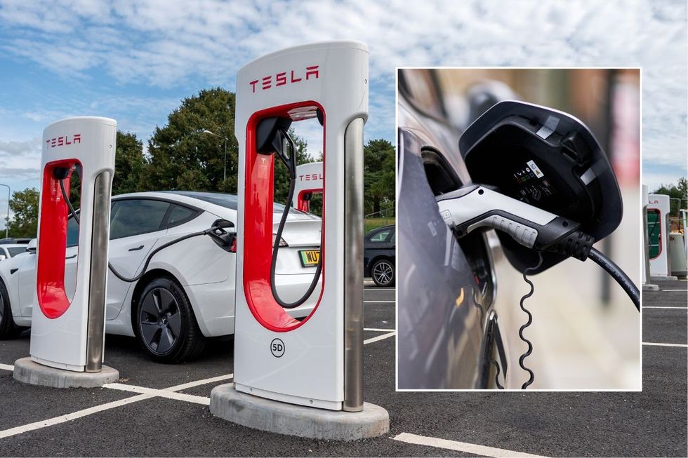 Tesla Supercharger network and electric vehicle charger