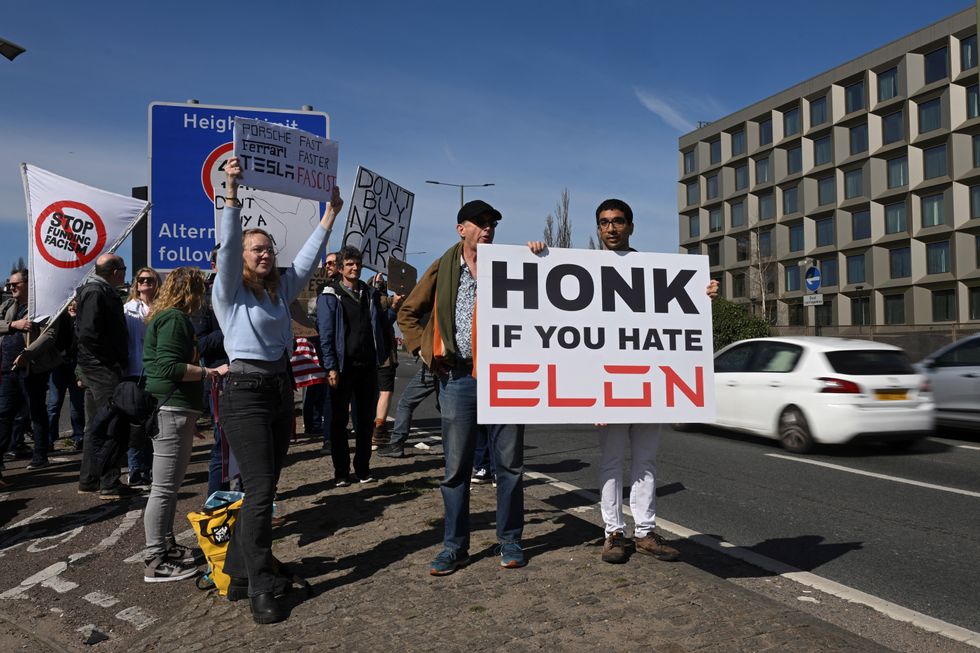 Tesla Takedown protests took place in London over the weekend