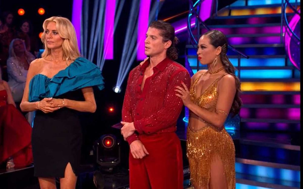 Tess Daly, Lewis Cope and Katya Jones