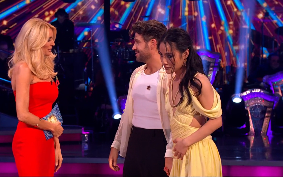 Tess Daly, Shayne Ward and Nancy Xu