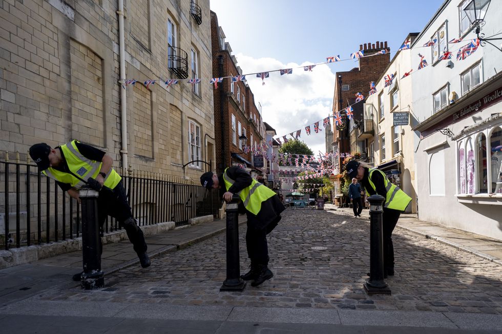 Thames Valley Police officers from their Specialist Search Unit carrying out security searches in Windsor\u200b