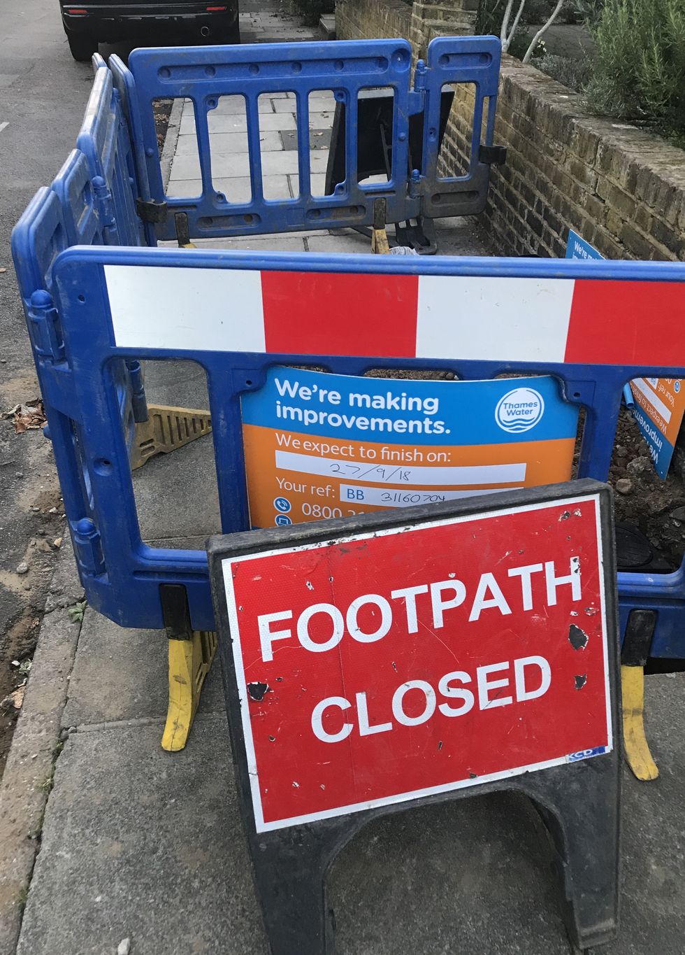 Thames Water streetworks in Kew, west London